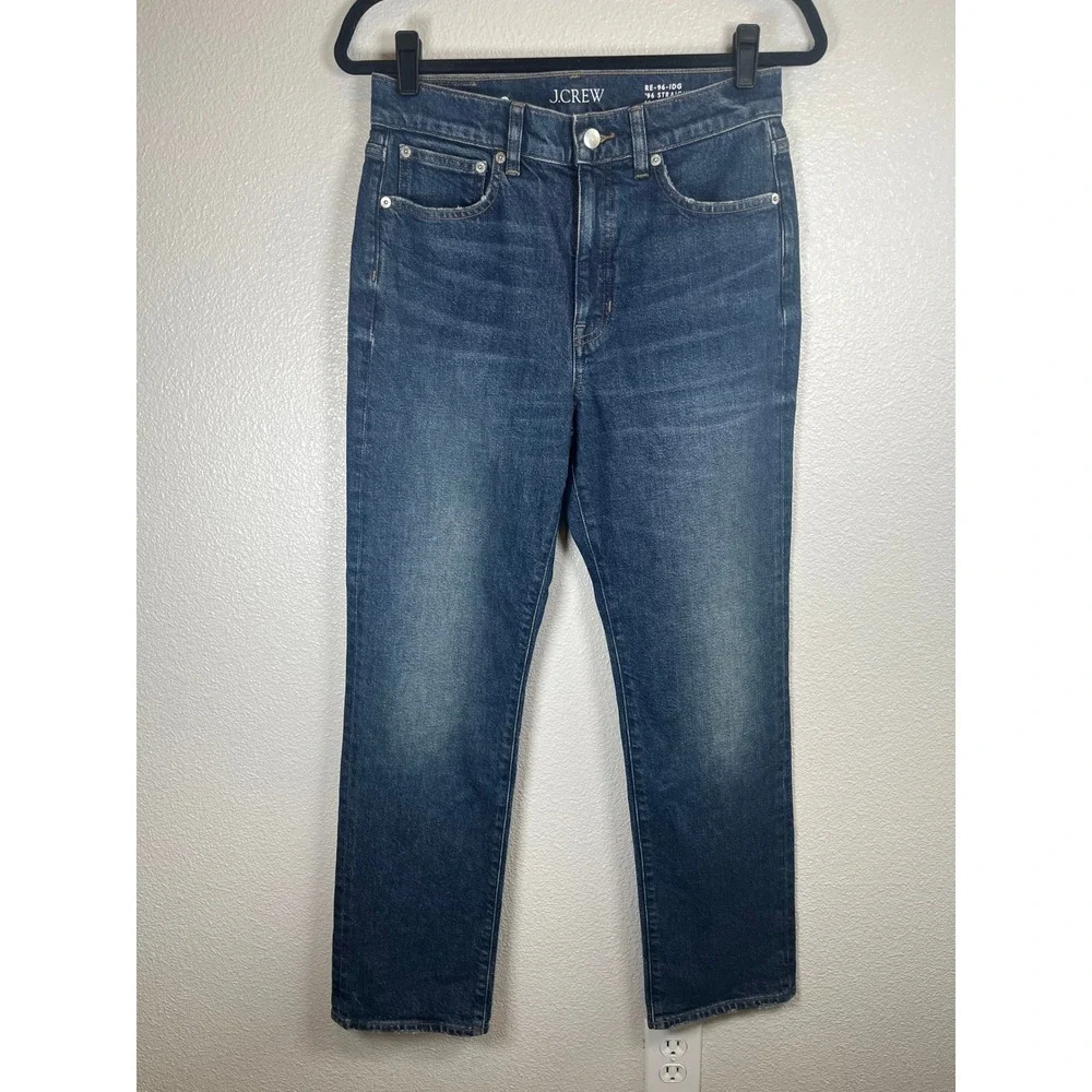 J.Crew '96 Slim Straight Jeans High Rise Indigo Blue‎ Size 28